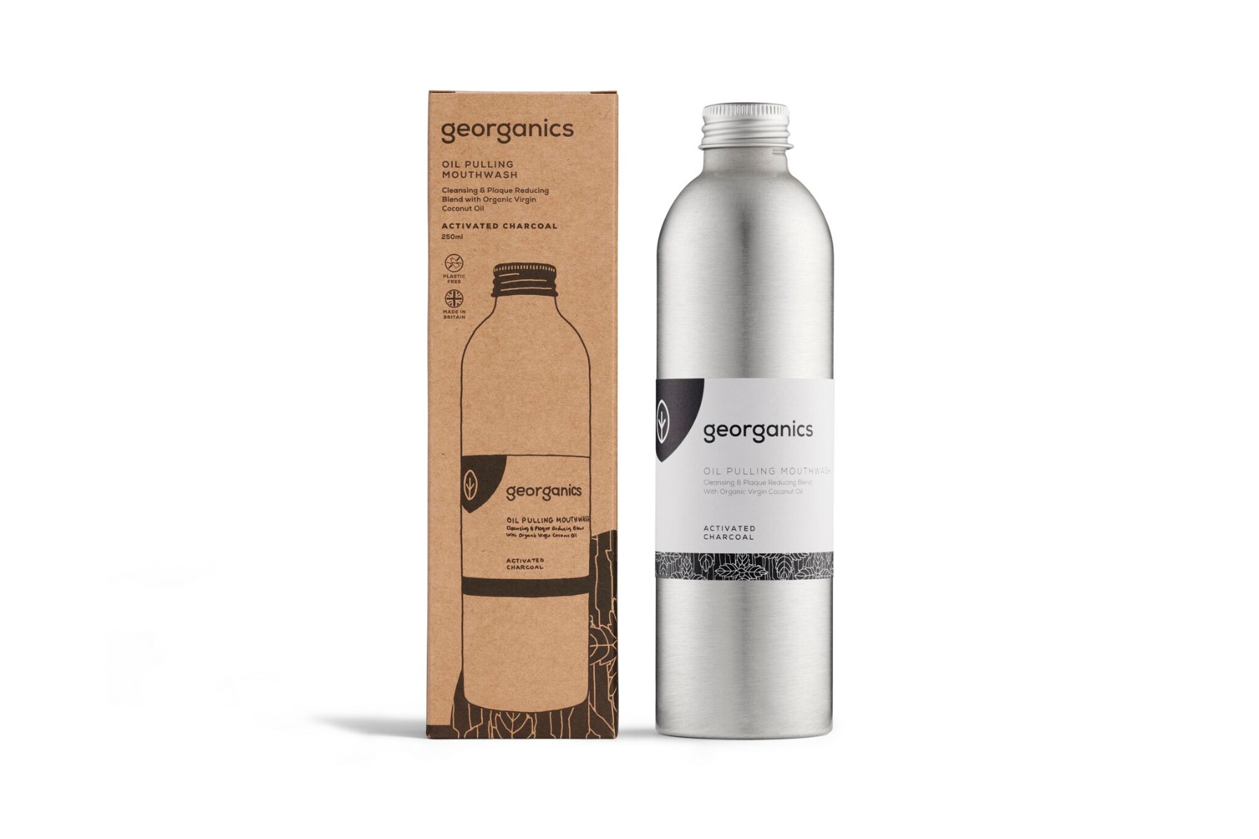 Organic Oil Pulling Mouthwash - Charcoal - 275ml